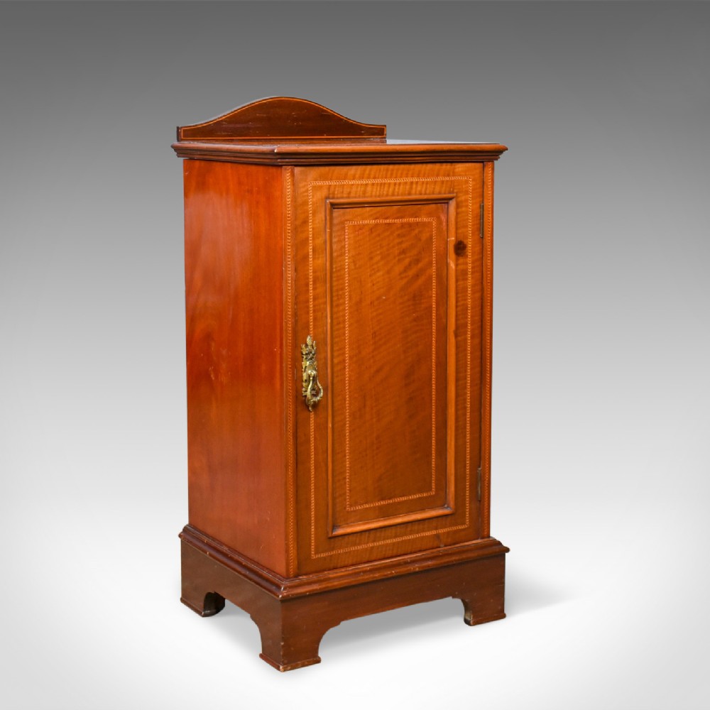 Antique Pot Cupboard, English, Edwardian, Walnut, Bedside Cabinet, Circa 1910