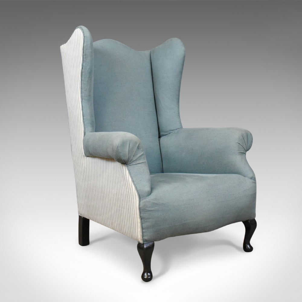 Antique Wing Back Chair, English, Edwardian, Armchair, Mahogany, Circa 1910