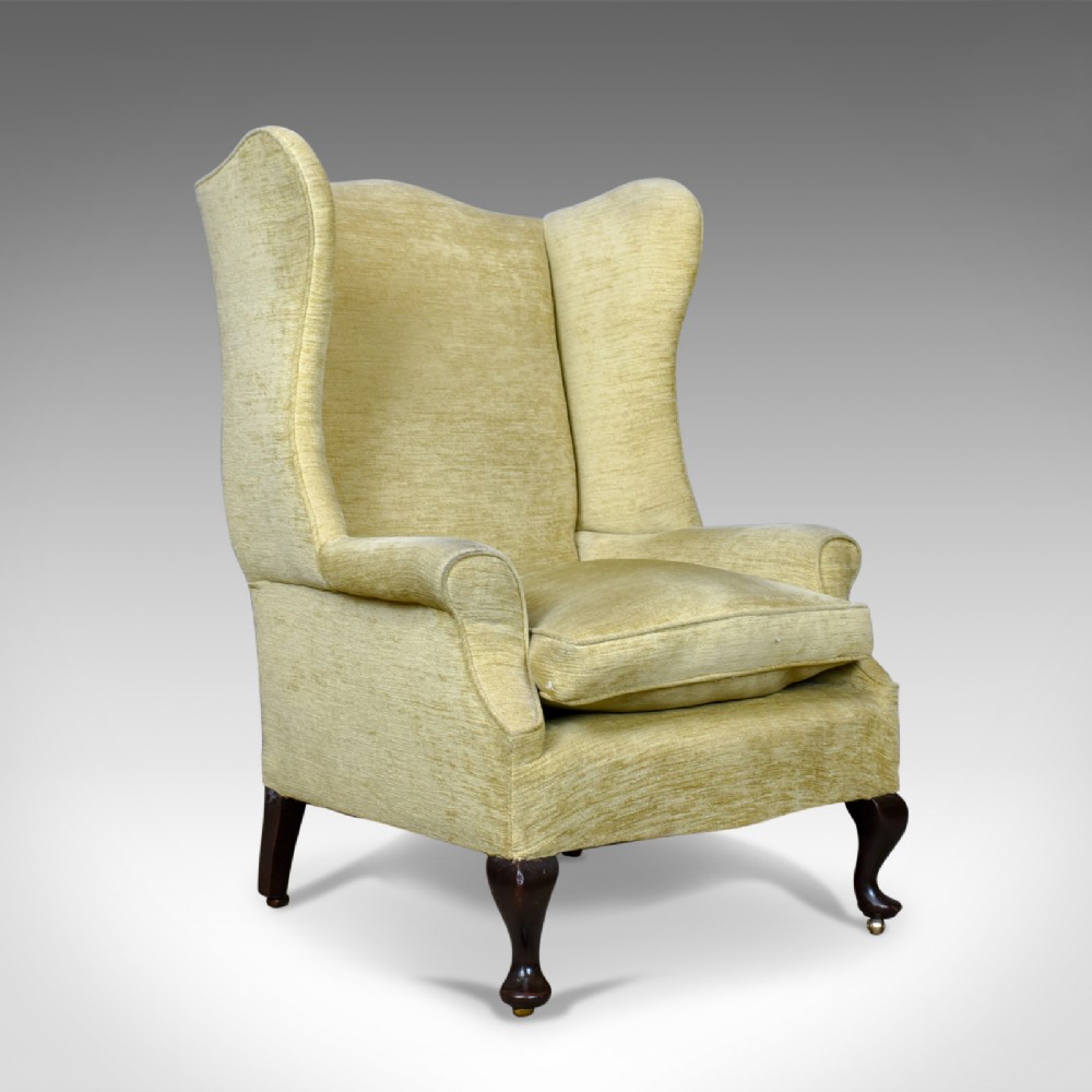 Antique Wing Back Armchair, Victorian Easy Chair, Late 19th Century, Circa 1900
