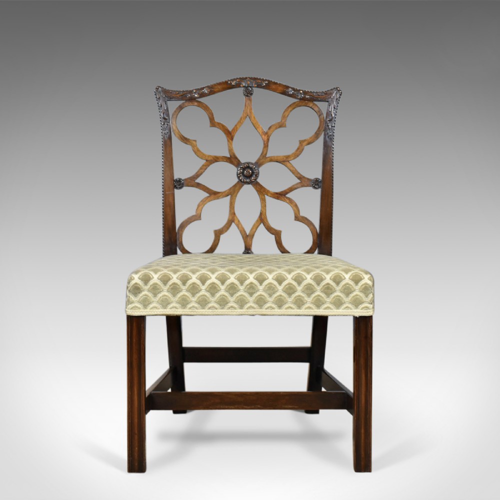 Antique Side Chair, Victorian, English, Mahogany, Chippendale Revival Circa 1900