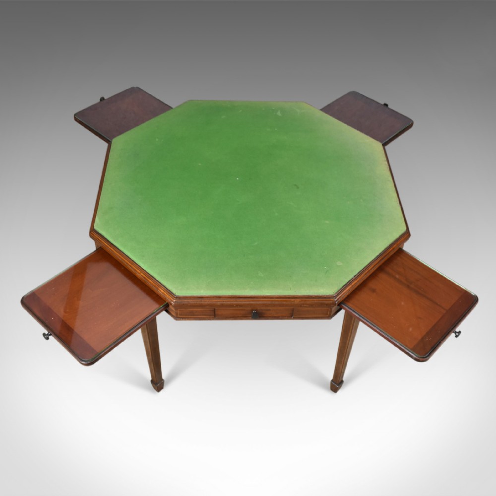 Antique Metamorphic Bridge Card Table, Trollope & Colls, Mahogany Games c1920-30