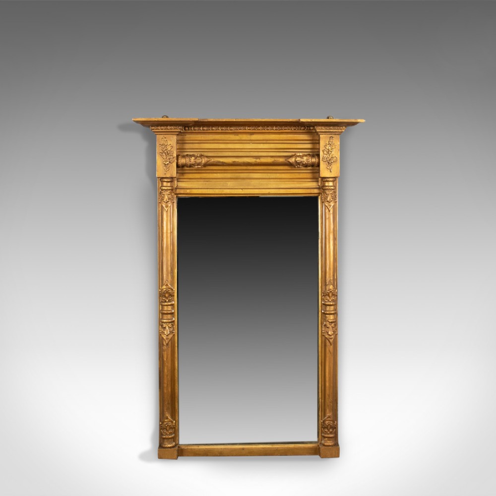 Antique Pier Mirror, Regency, Giltwood, Wall, Early 19th Century, Circa 1820