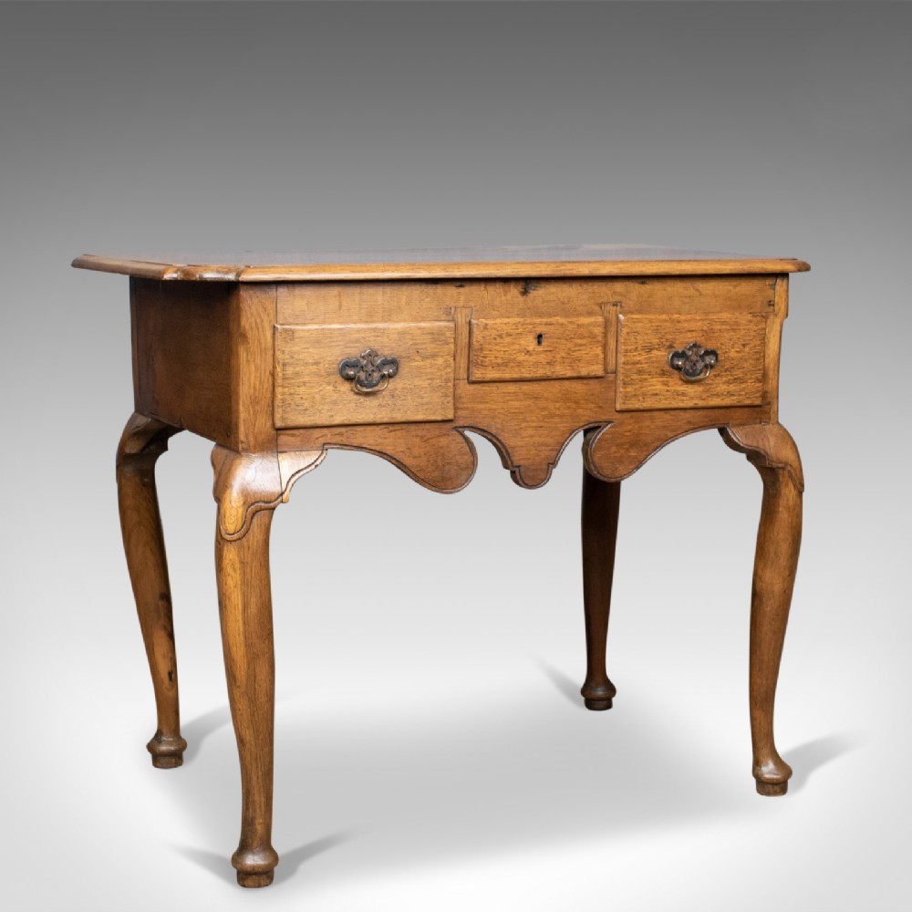 Antique Lowboy, English, Late Victorian, Oak Table, Circa 1900