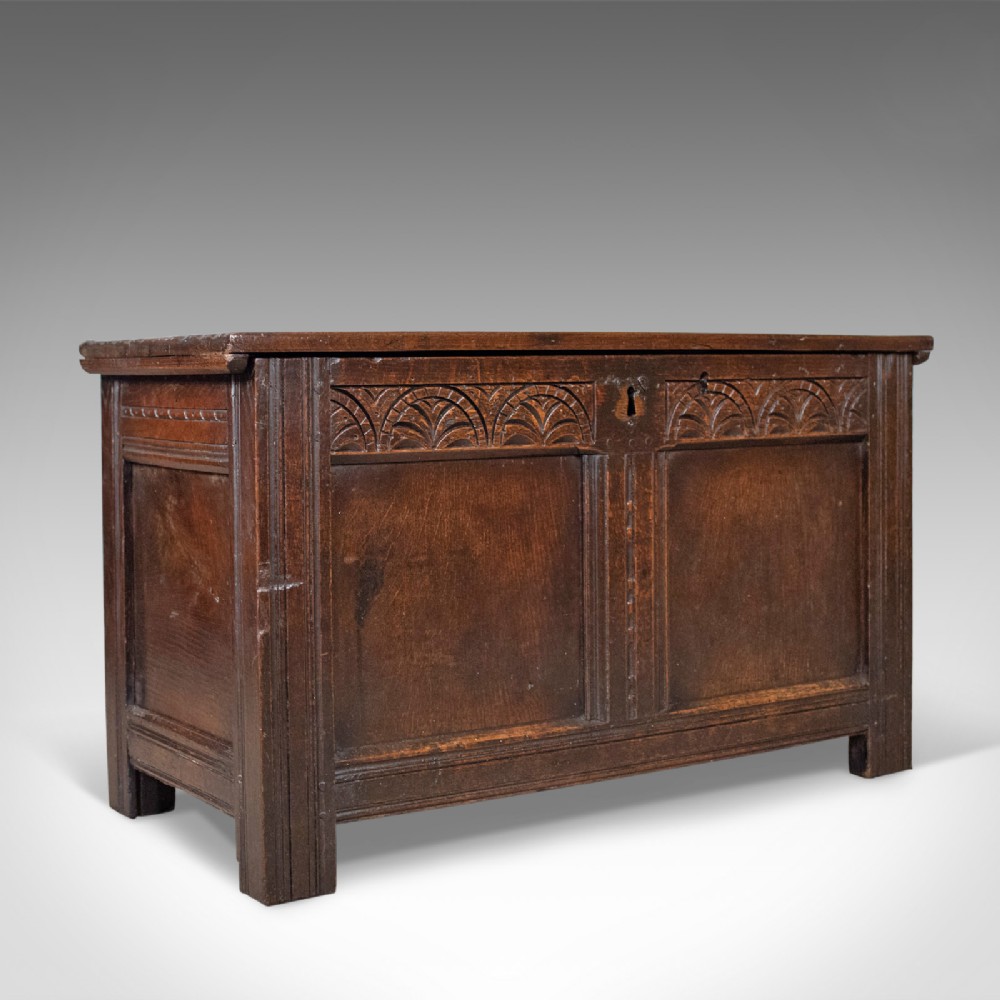 Antique Coffer, English, Oak, Joined Chest, Trunk, Late 17th Century, Circa 1700
