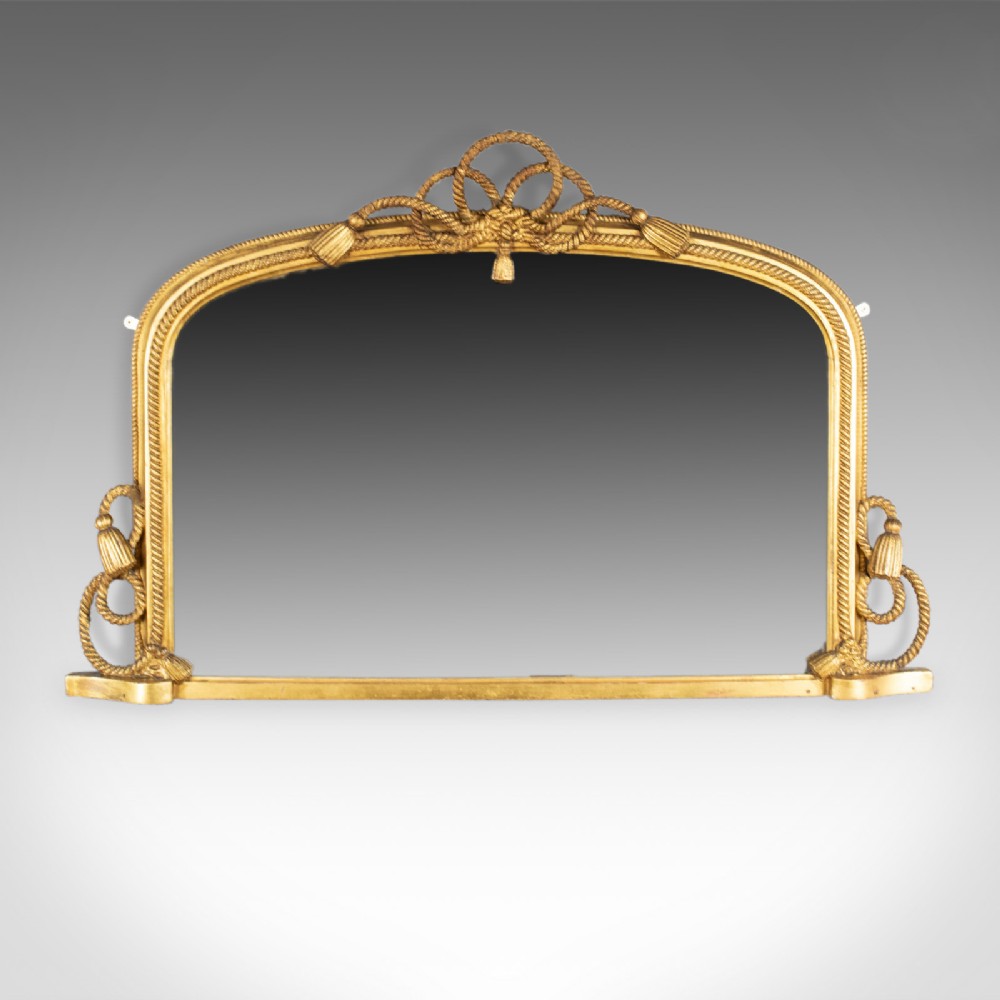 Antique Overmantel Mirror, English Regency, Dome, Wall, Nautical, Giltwood c1830