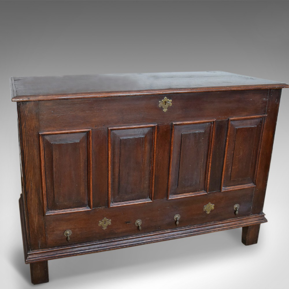 Antique Mule Chest, English, Oak, Trunk, Georgian, Circa 1800
