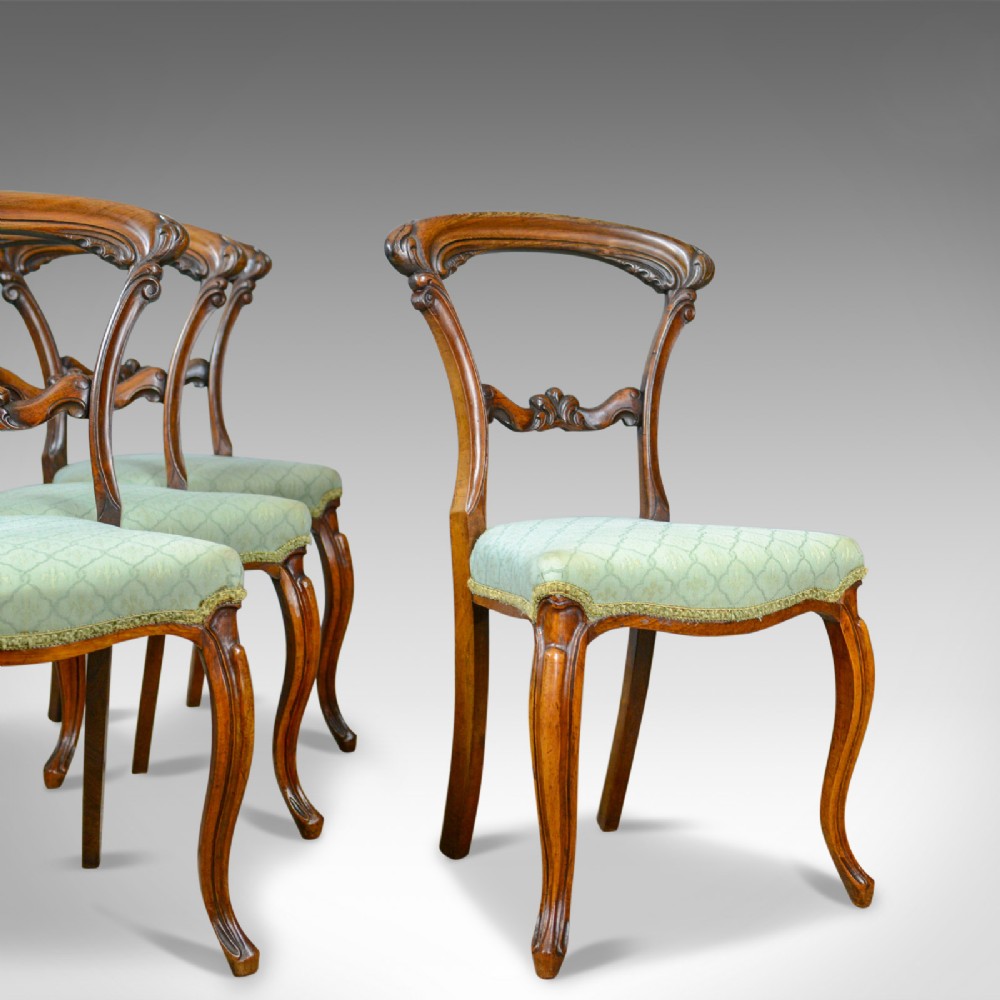 Antique Set of Four Dining Chairs, English, William IV, Rosewood, Circa 1835