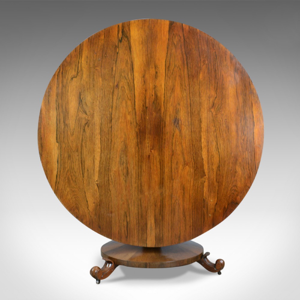 William IV, Antique Breakfast Table, English, Rosewood, Tilt Top, Dining, c.1835
