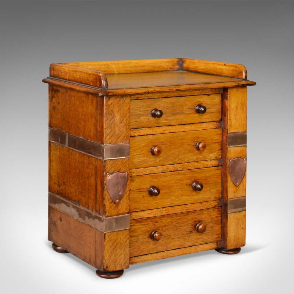 Antique Correspondence Cabinet, Scottish, Victorian, Oak, Specimen Chest c.1850