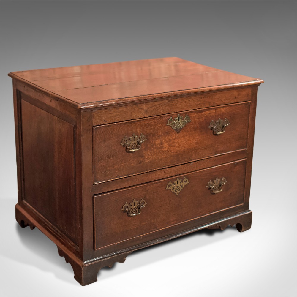 Antique Chest of Drawers, Georgian Squat Tallboy, English Oak, Circa 1750