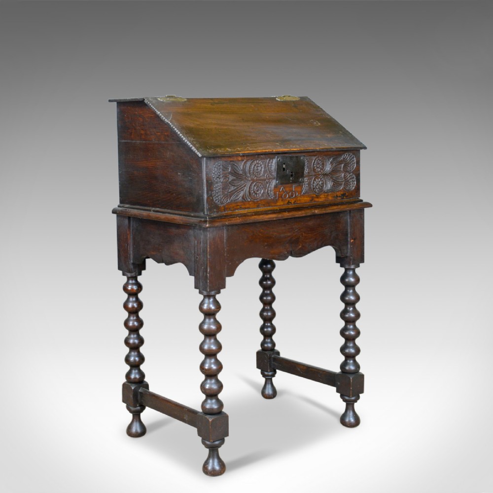 Antique Bible Box on Stand, William & Mary, Oak, Writing, Circa 1690 and Later