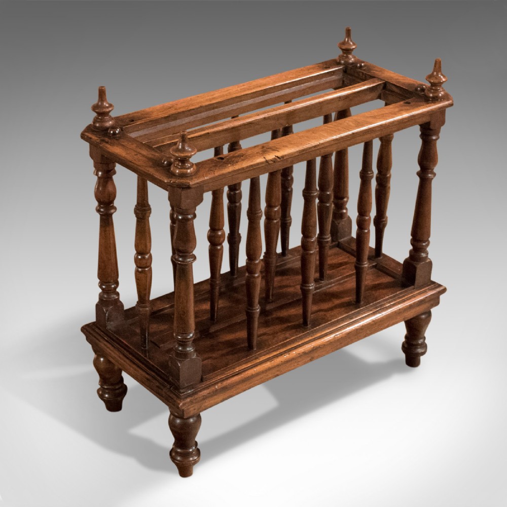Antique Canterbury, English Walnut, Magazine Rack, Victorian c.1870