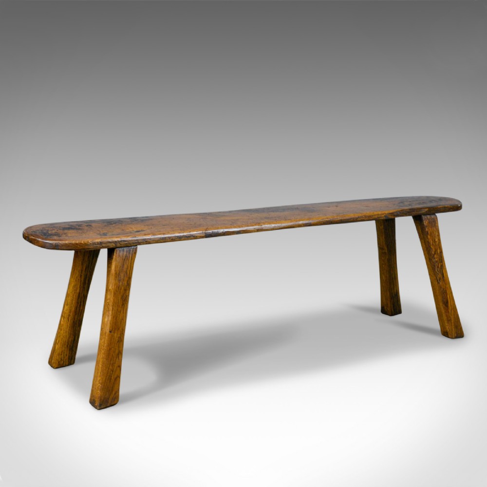 Antique Tavern Bench, Georgian, English, Oak, Three Seater, Circa 1750