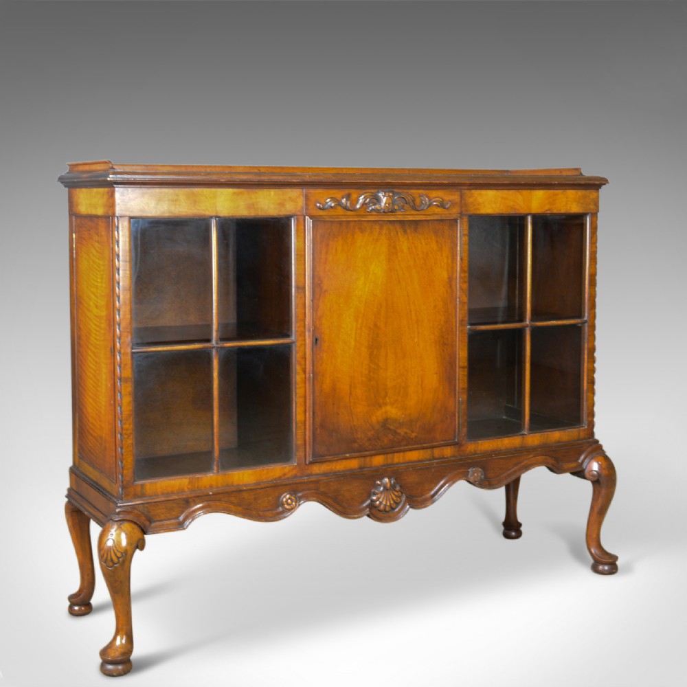 Antique Display Cabinet, Edwardian, Walnut, Waring and Gillows Ltd, Circa 1910