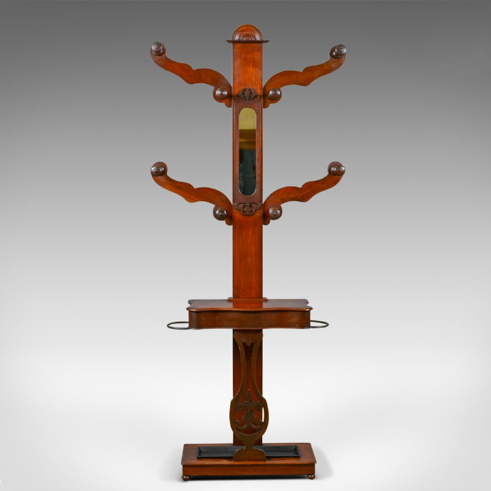 Antique Hall Stand, Edwardian, Mahogany, Tree, Hat, Coat, Umbrella, Circa 1910