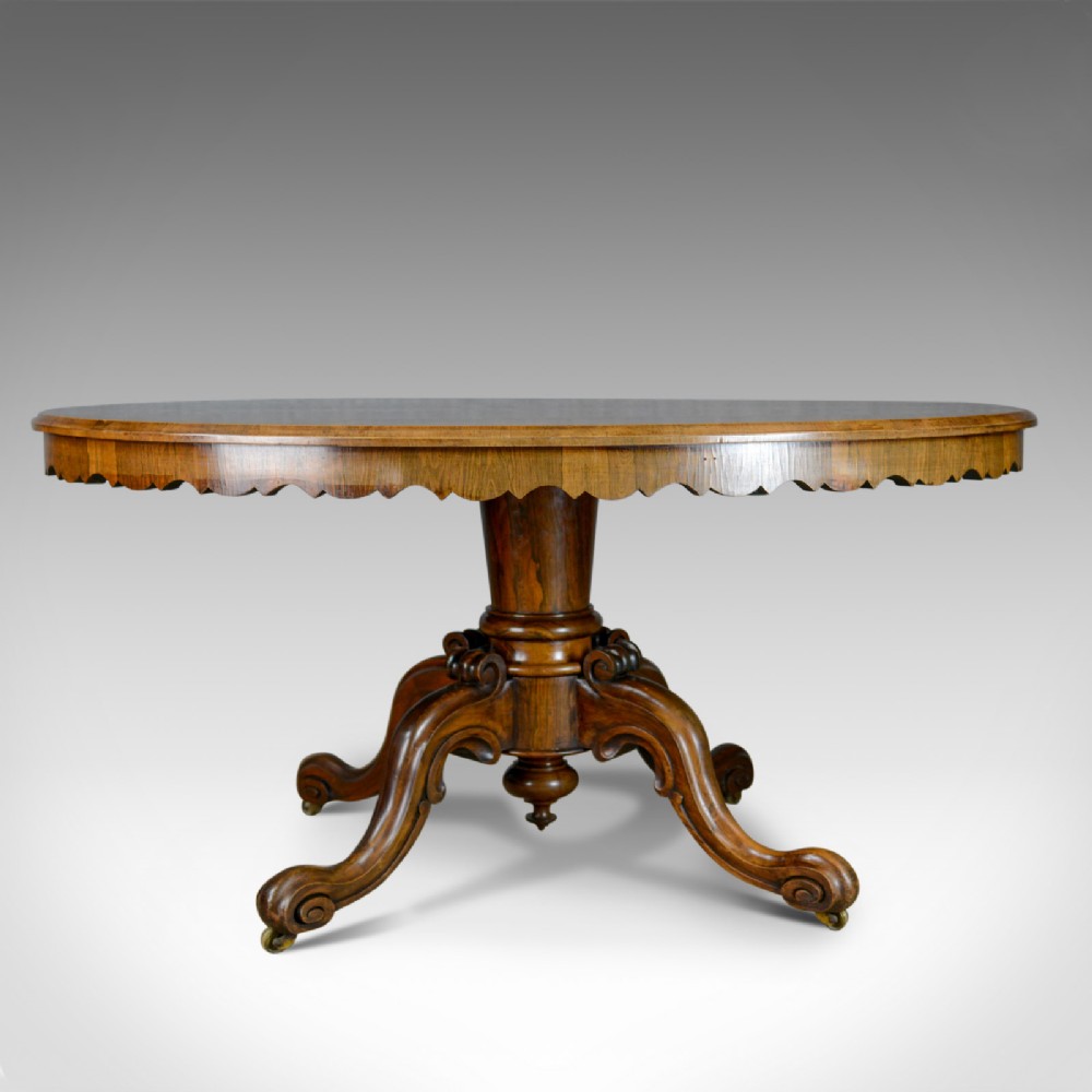 Regency, Antique Loo Table, Rosewood, Ovular, Tilt-Top, Breakfast, Dining c1830
