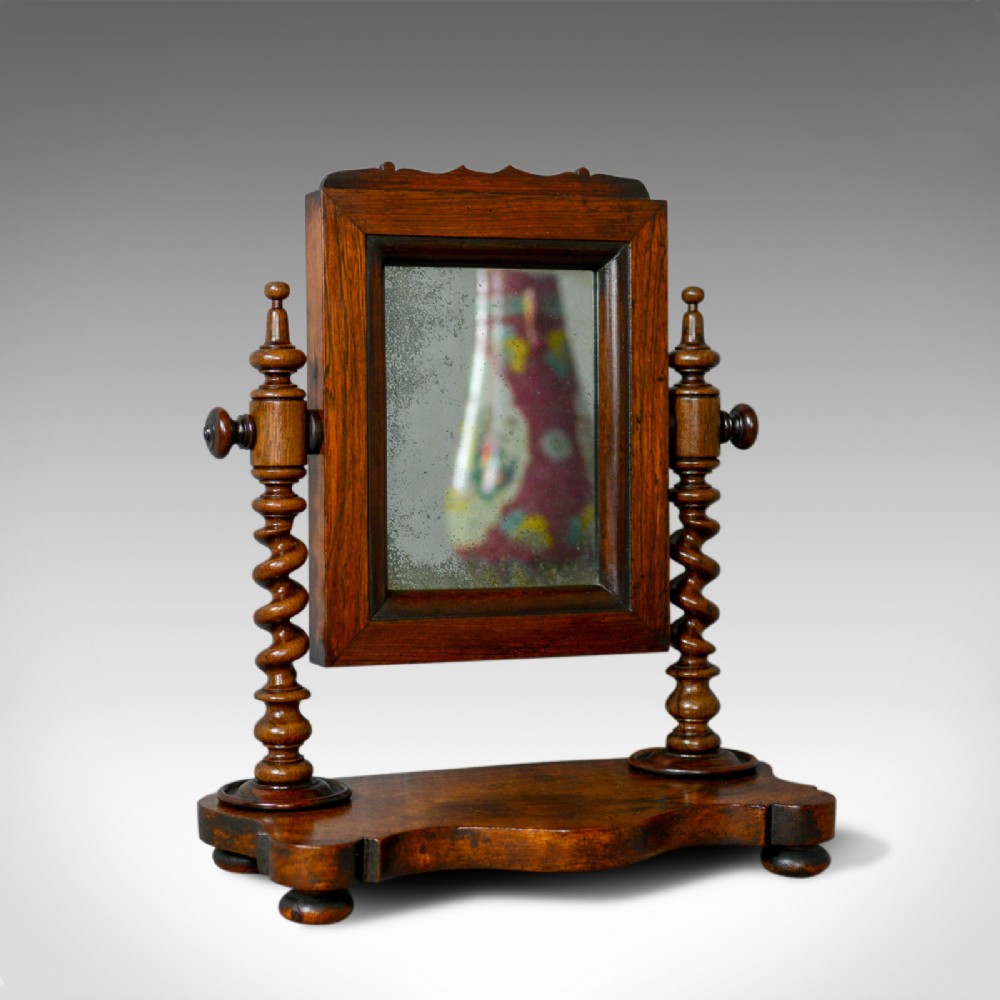 Small Antique Platform Mirror, English, Rosewood c.1850