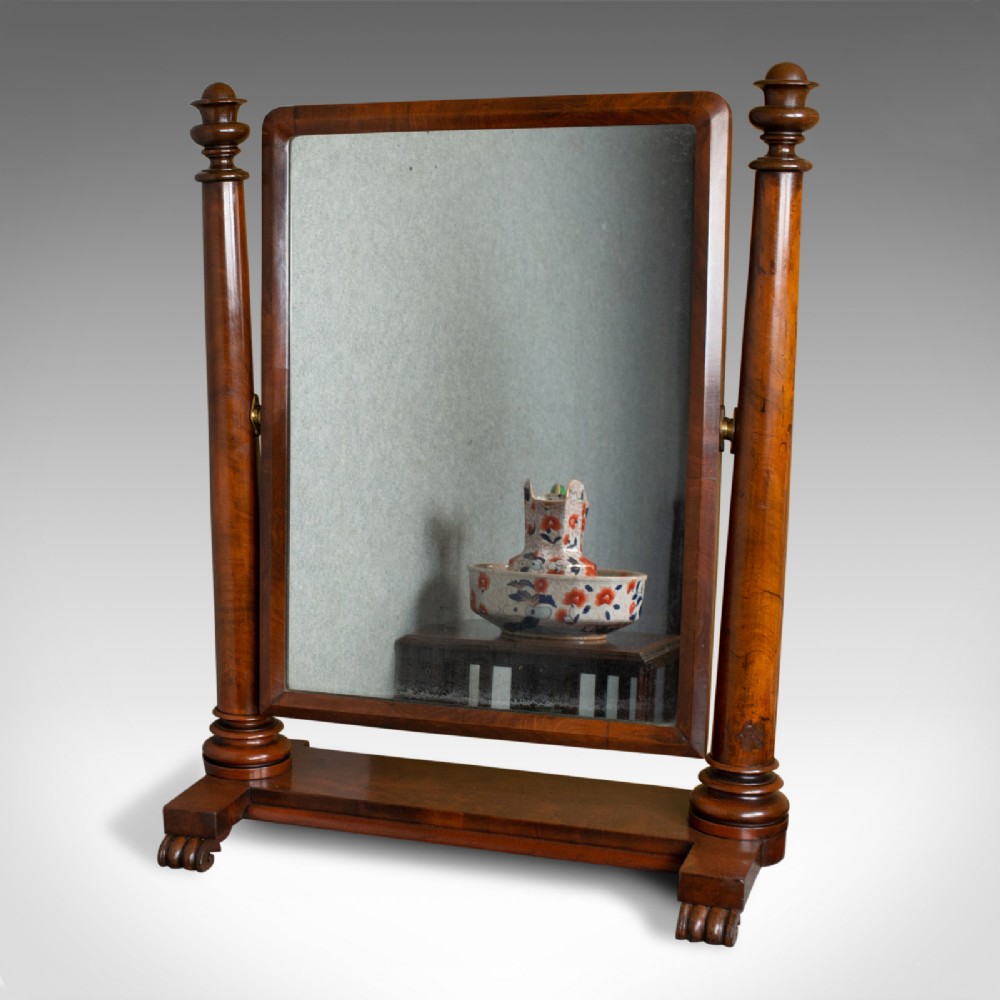 Large Antique Vanity Mirror, English, Regency, Toilet, Swing, Platform, c.1830