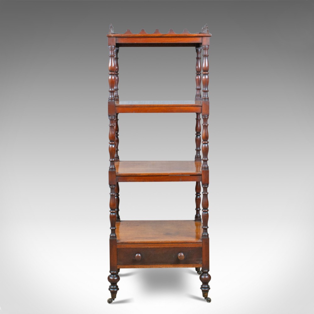 Antique Whatnot, English, Mahogany, Four Tier, Regency, Display Stand, c.1820