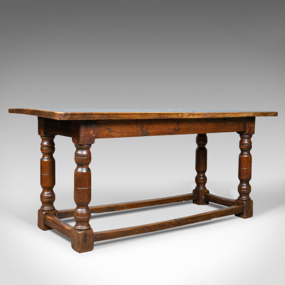 Antique Refectory Table, English, Elm, Dining, Console, Early 18th Century
