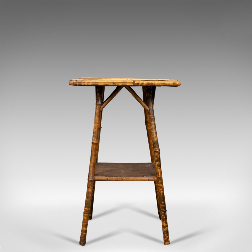 Antique Bamboo Table, Oriental Victorian, Lamp, Side, Occasional, Circa 1890