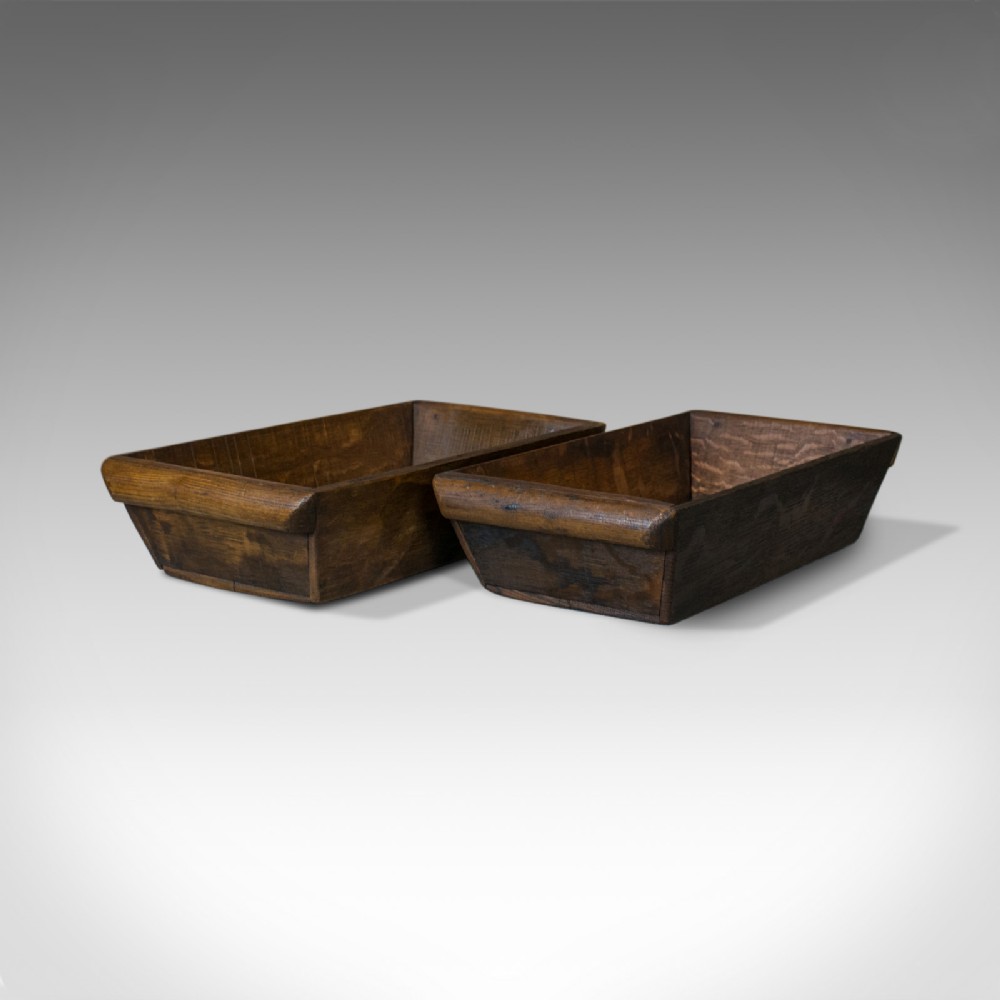 Antique Pair of Victorian Merchant's Trays, English, Oak, Late C19th, Circa 1900