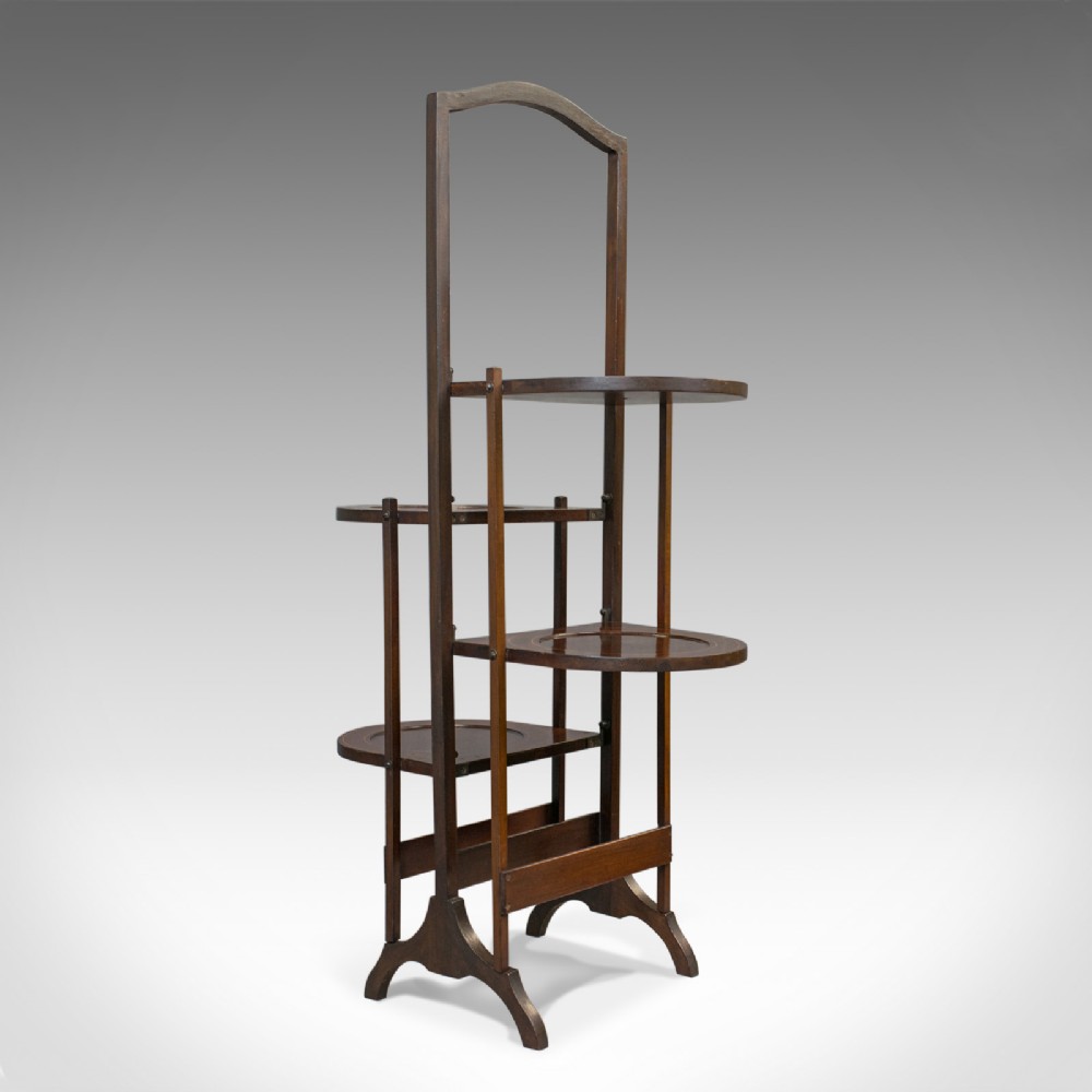 Antique Cake Stand, Folding Table, English, Walnut, Edwardian, Circa 1910