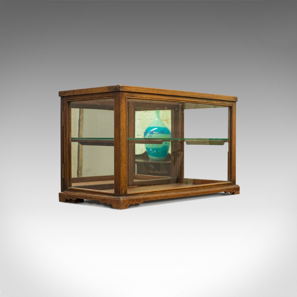 Antique Display Cabinet, Shop Fitting, English, Victorian, Oak Circa 1900
