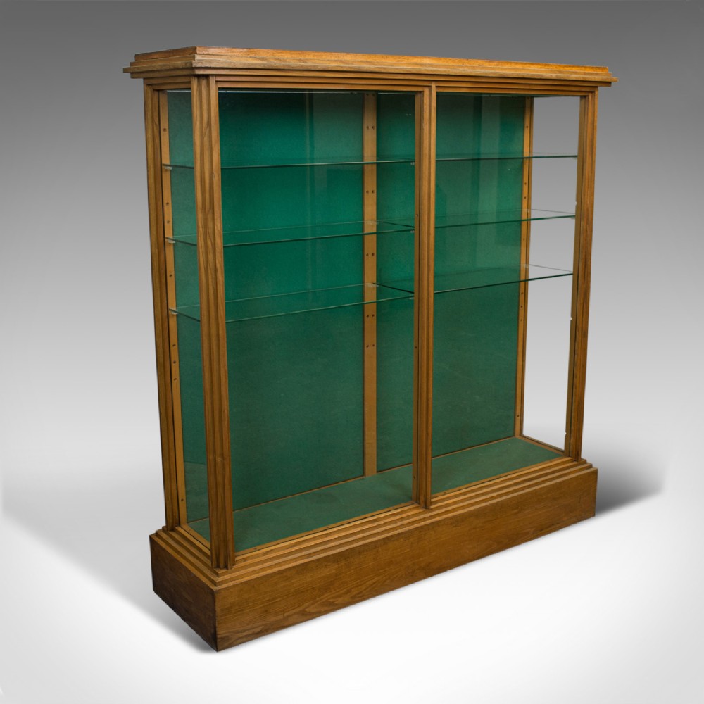 Antique Shop Display Cabinet, English, Victorian, Ash, Fitting, Circa 1900