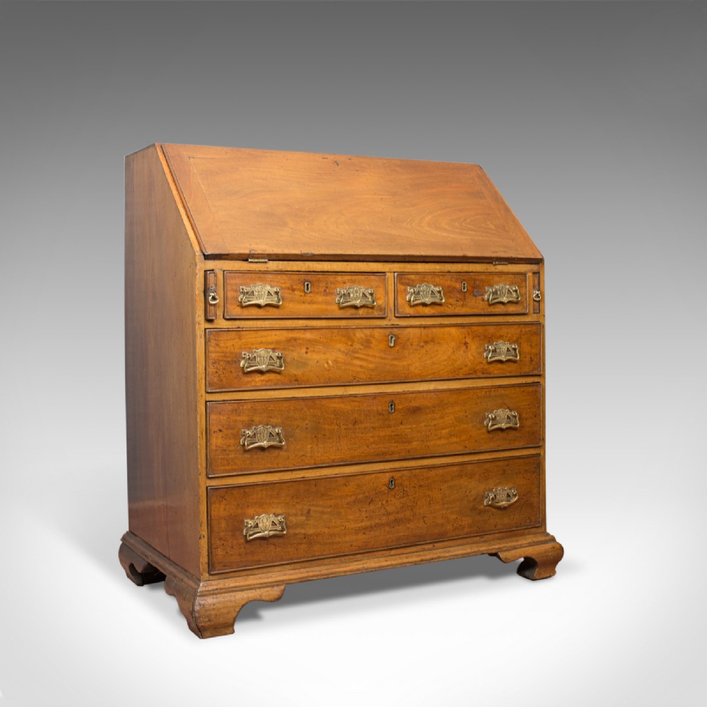 Antique Bureau, Mahogany, English, Georgian, Circa 1780
