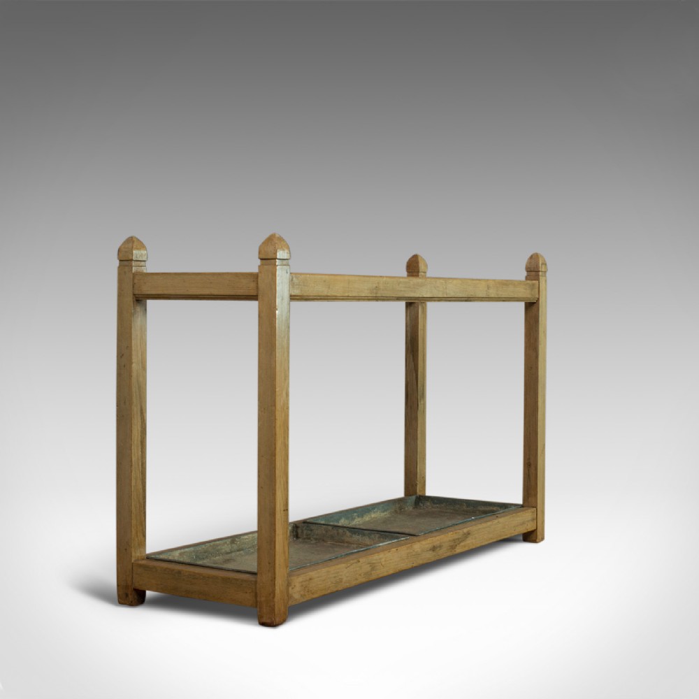 Large Antique Stick Stand, English, Victorian, Pine, Umbrella, Rack, Circa 1900