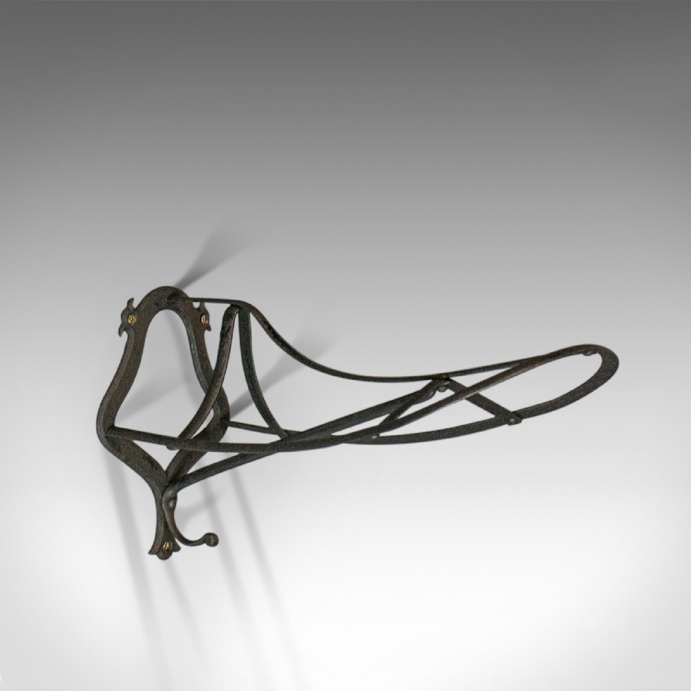 Antique Saddle Rack, English, Victorian, Wall Mounted, Forged Iron, Circa 1900