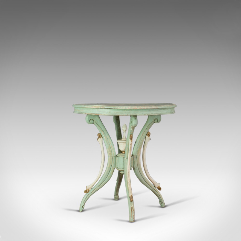 Antique Side Table, French, Painted, Pine, Cafe, Lamp, Occasional, Circa 1890