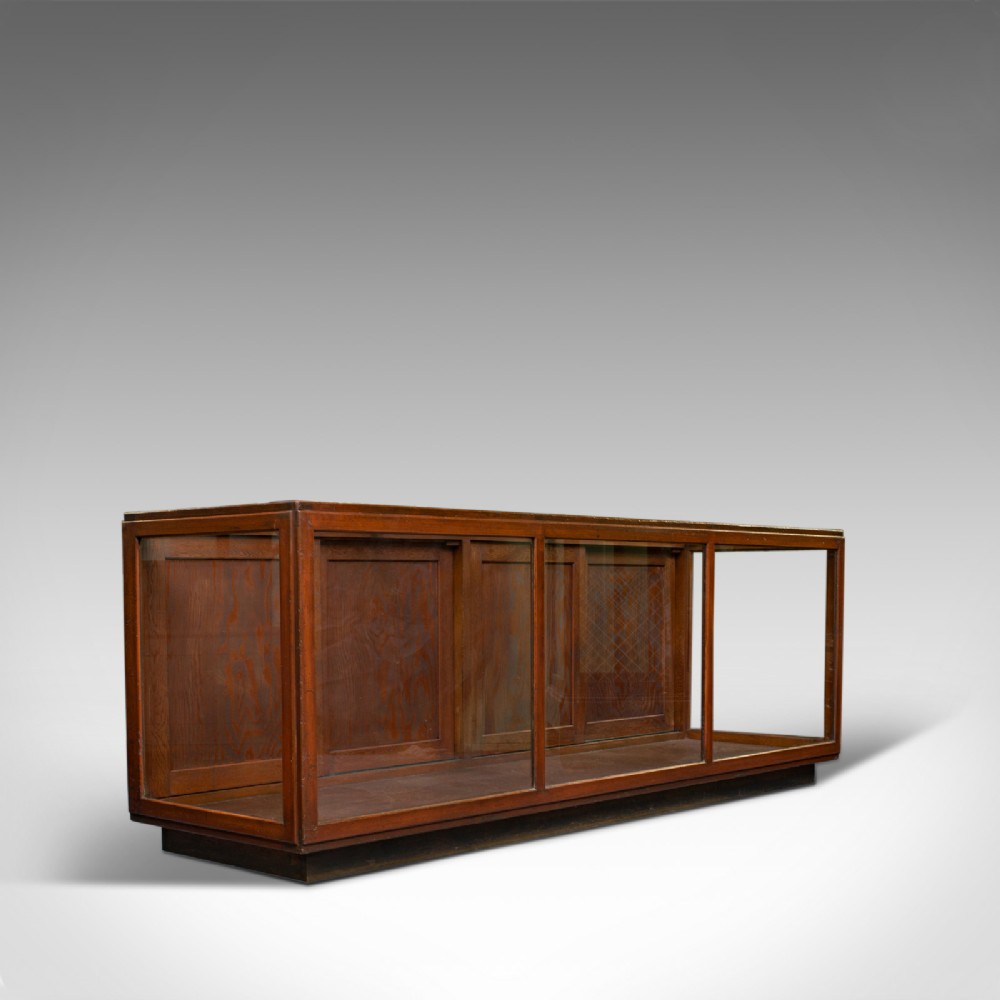 Large Antique Display Cabinet, English, Pine, Showcase, Edwardian, Circa 1910