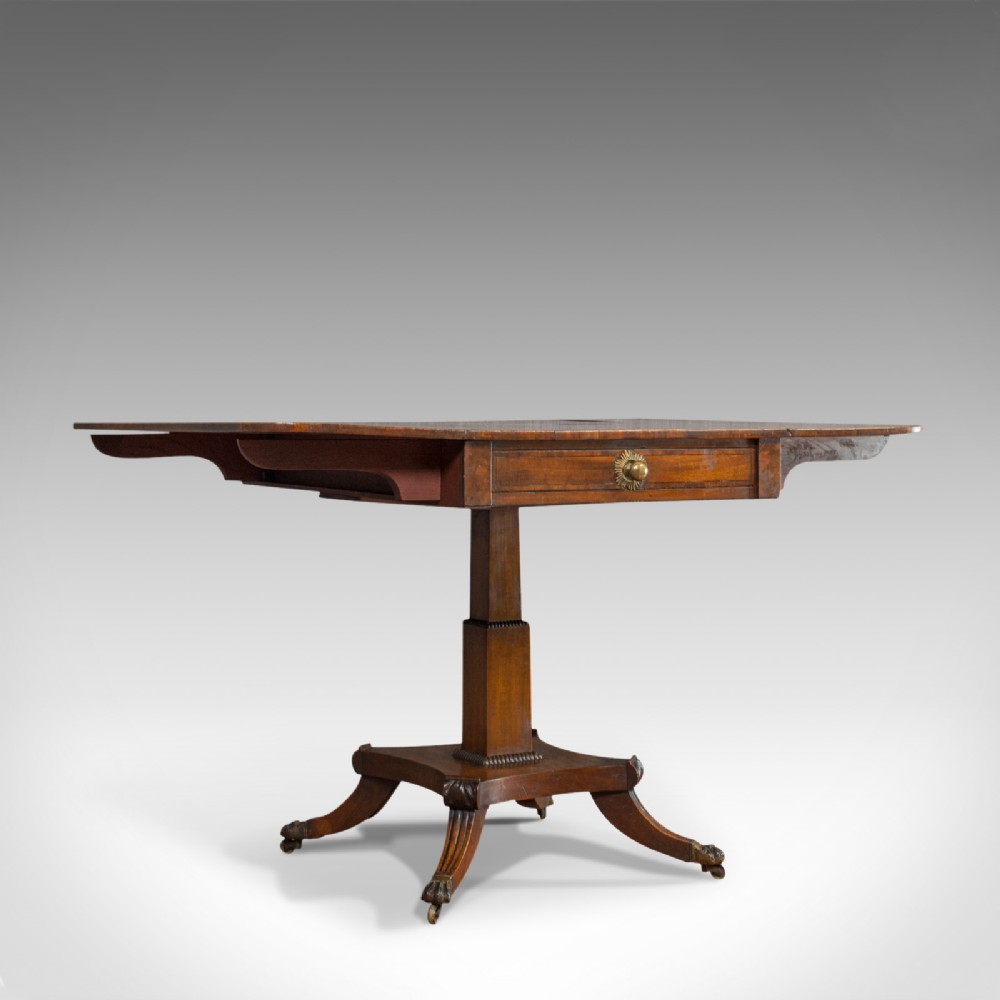 Antique Pembroke Table, English, Mahogany, Drop Leaf, Occasional, Regency