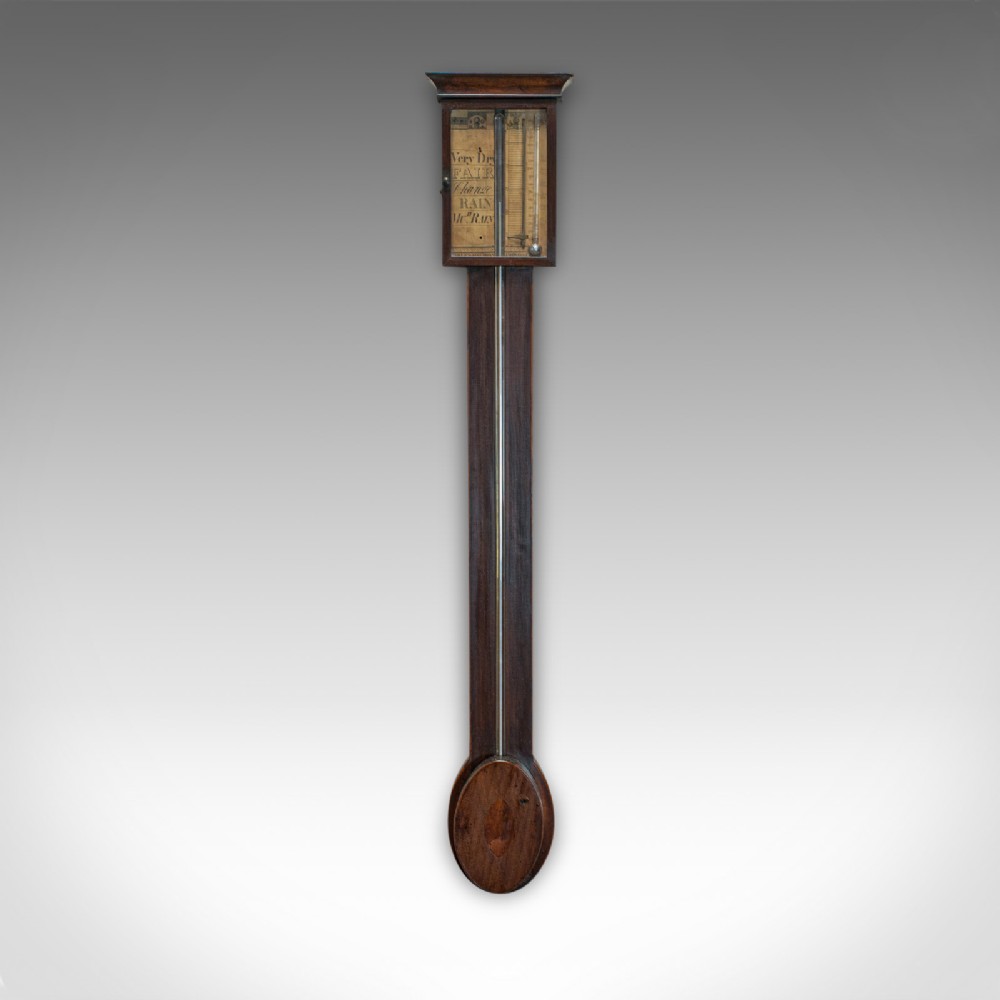 Antique Stick Barometer, English, Mahogany, Charles Howarth, Halifax, Victorian