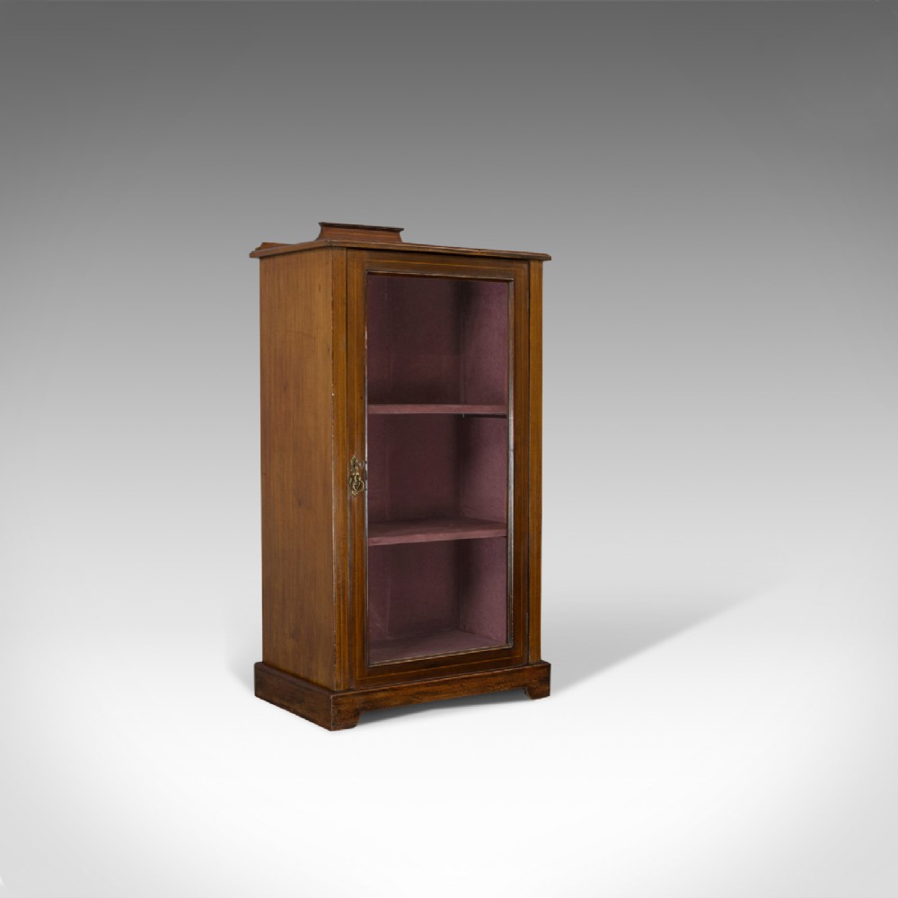 Antique Pier Cabinet, English, Mahogany, Display, Showcase, Late 19th Century
