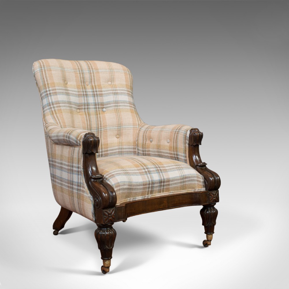 Antique Gentleman's Armchair, Rosewood, Fireside, Club Chair, William IV, c1835