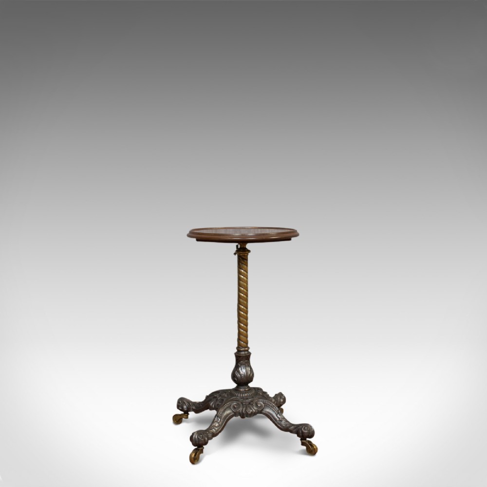 Antique Adjustable Wine Table, English, Mahogany, Cast Iron, Plant, Jardiniere