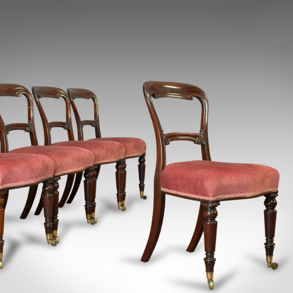 Antique Dining Chair Suite, English, Walnut, Set of, 5 Chairs, Gillow, Victorian