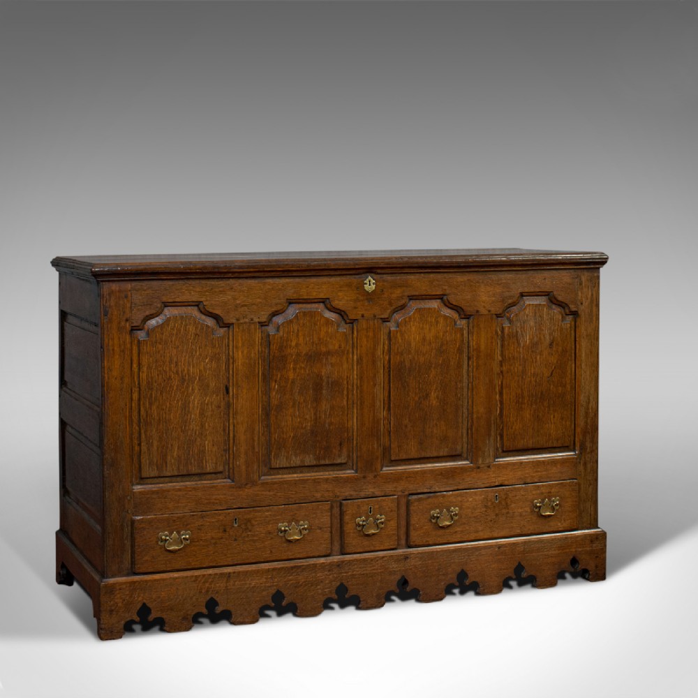Antique Mule Chest, English, Georgian, Oak, Coffer, Trunk, 18th Century, C.1750