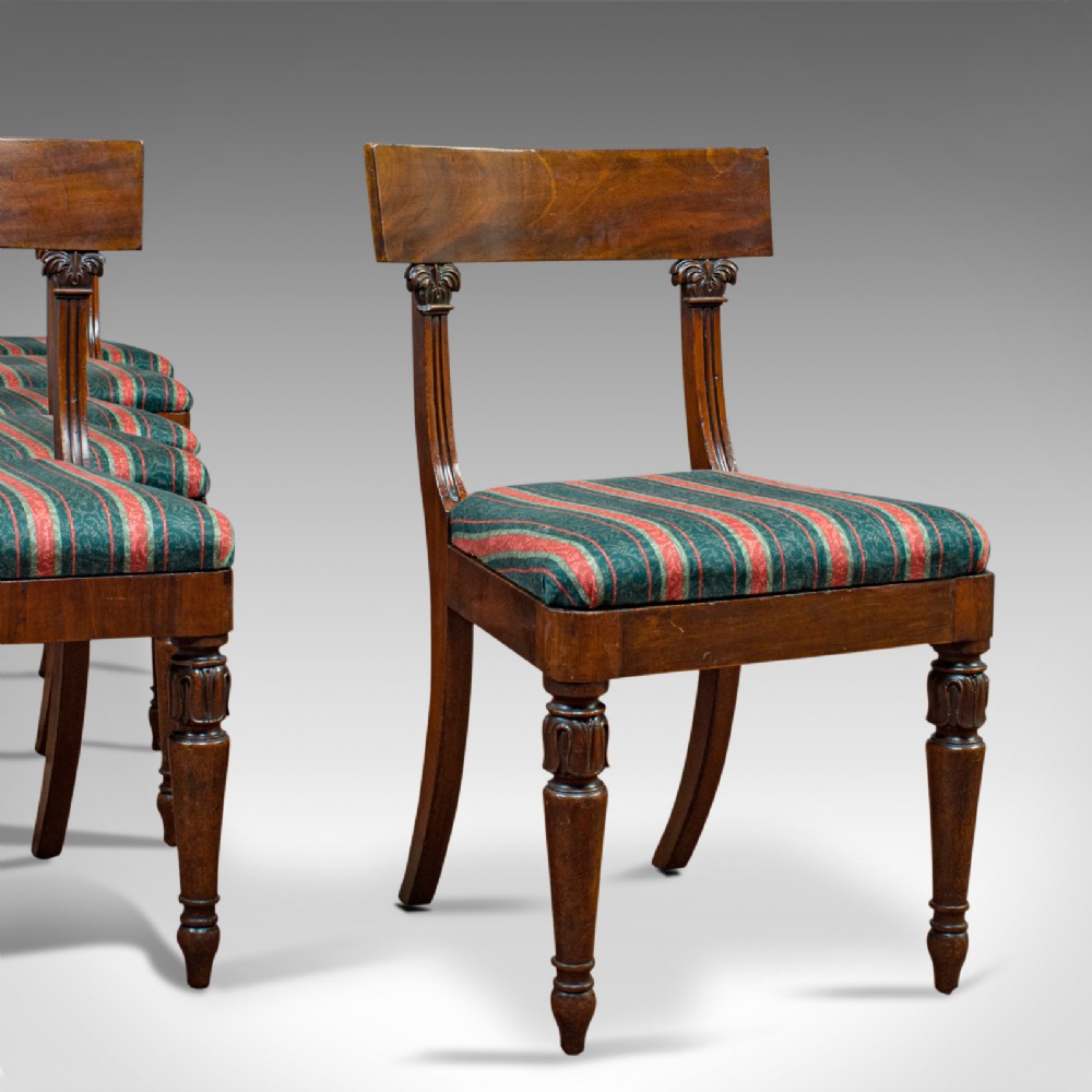 Antique Set of Six Dining Chairs, Mahogany Suite, Spillman and Co, Regency c1820