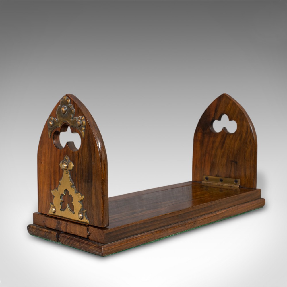 Antique Book Slide, English Rosewood Brass, Bookends, Betjemann, Victorian c1880