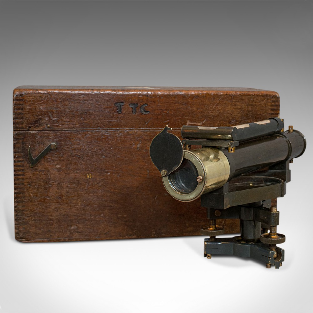 Antique Surveyor's Level, English, Theodolite, Desk, Ornament, William Stanley