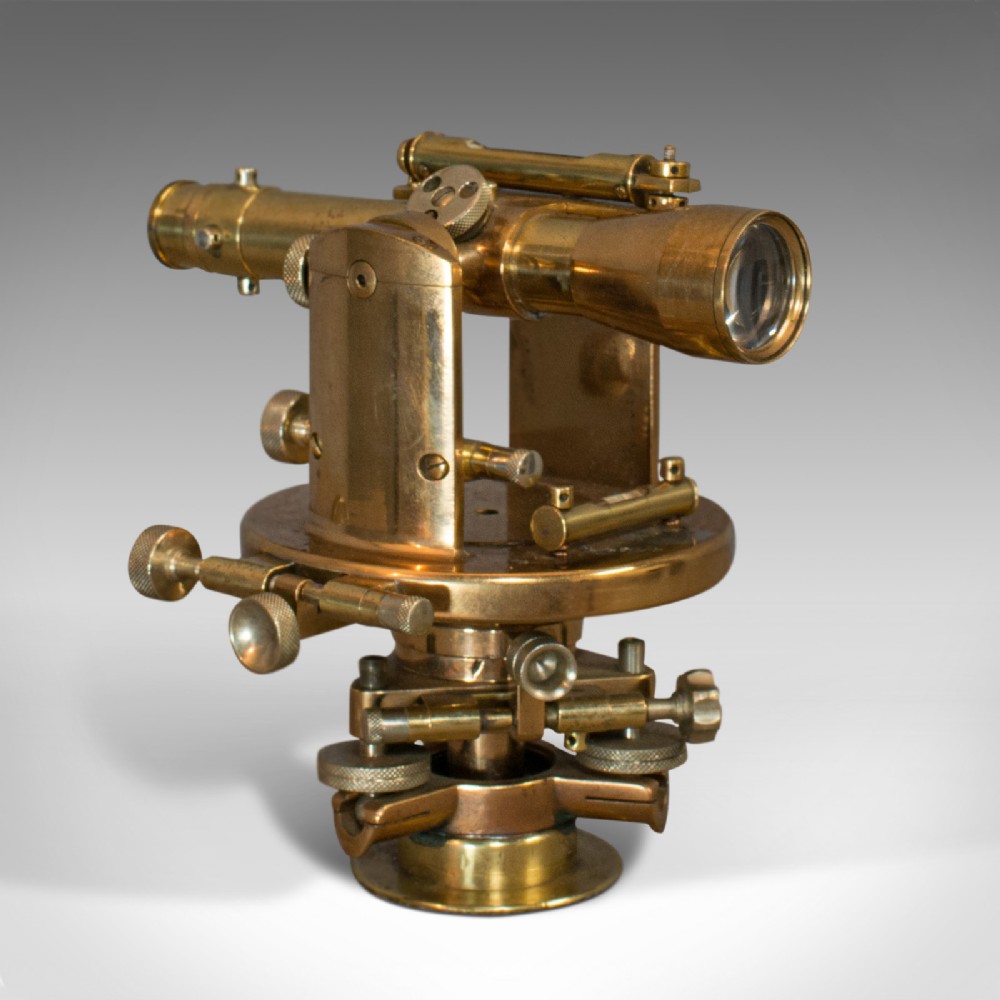 Antique Theodolite, English, Bronze, Brass, Scientific Instrument, Desk Ornament