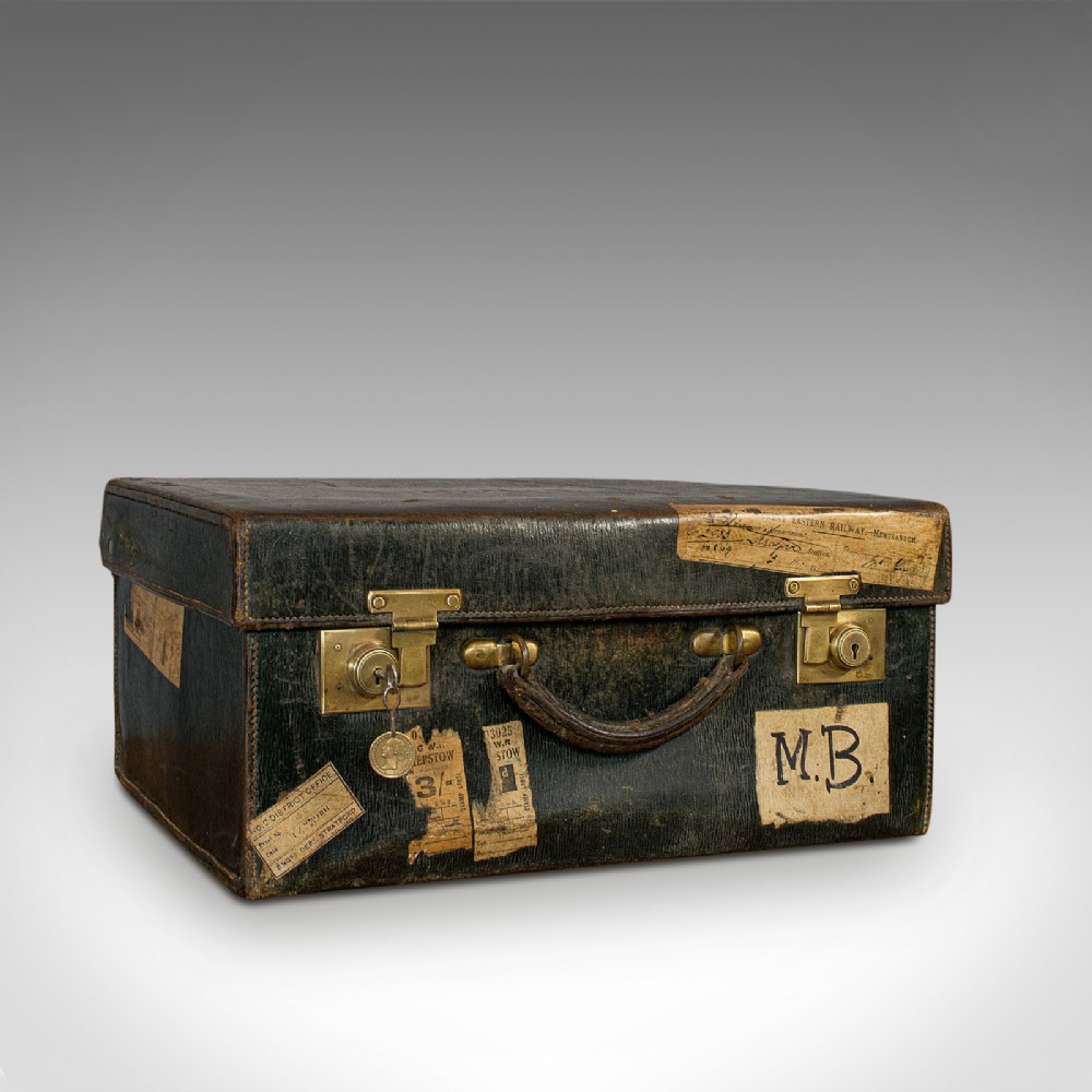 Antique Travel Case, Leather, Salesman's Suitcase, JW Allen, Strand, Edwardian