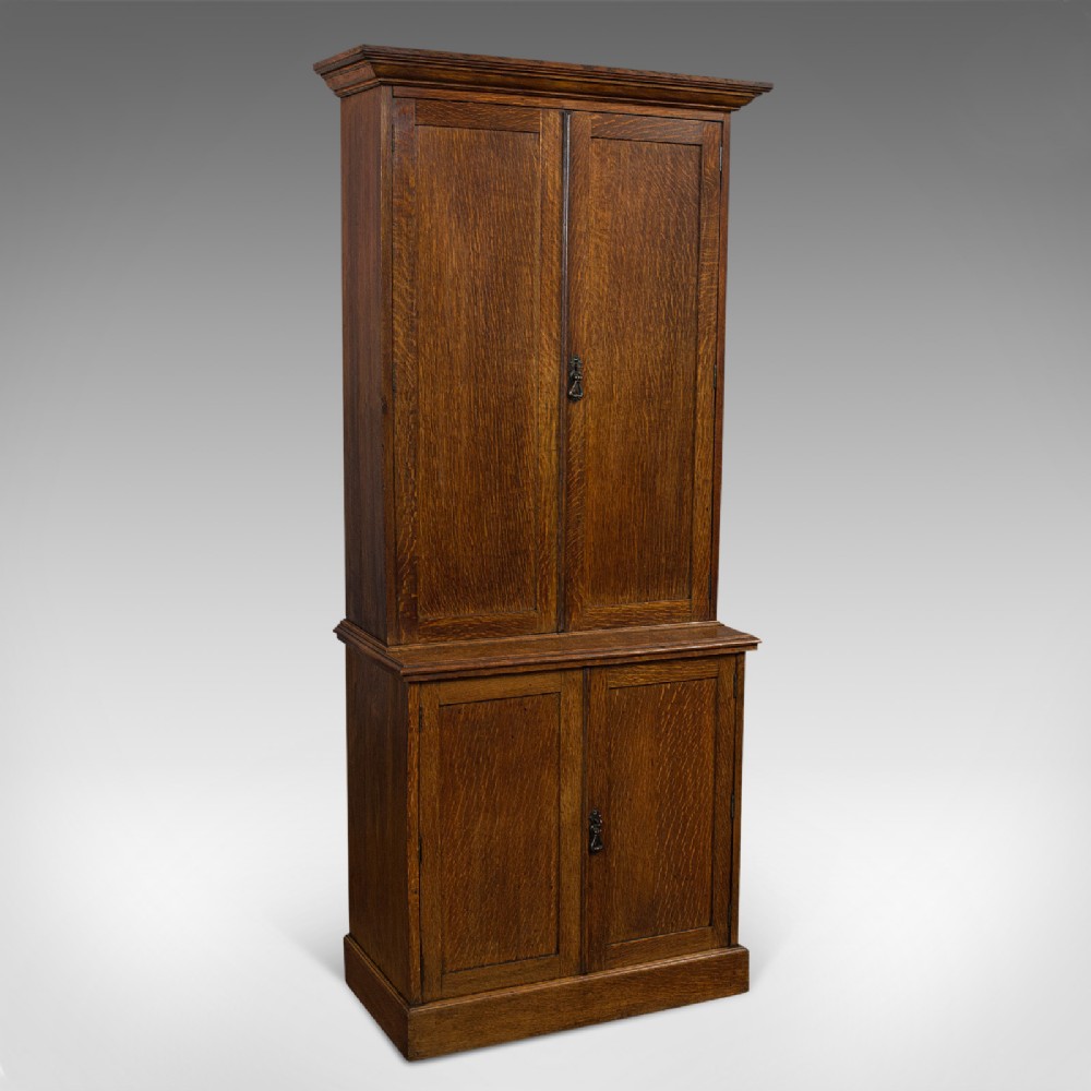 Antique Estate Cupboard, English, Oak, Victorian, Circa 1890