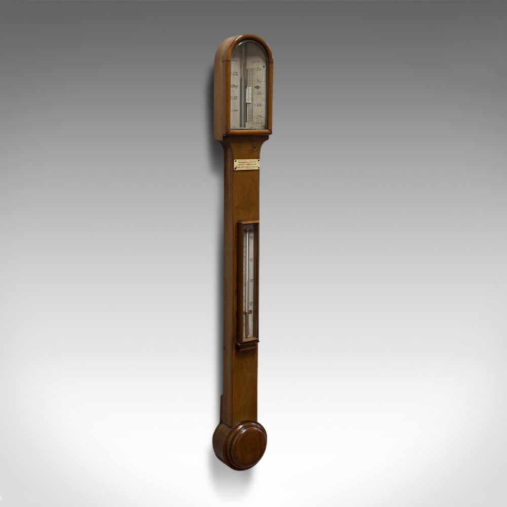 Antique Stick Barometer, Walnut, Scientific Instrument, Negretti & Zambra, 1900