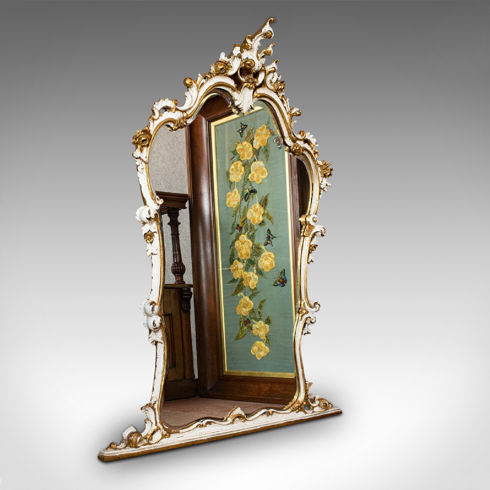 Large Antique Overmantel Mirror, French, Gilt Gesso, Classical, Italianate, 1900