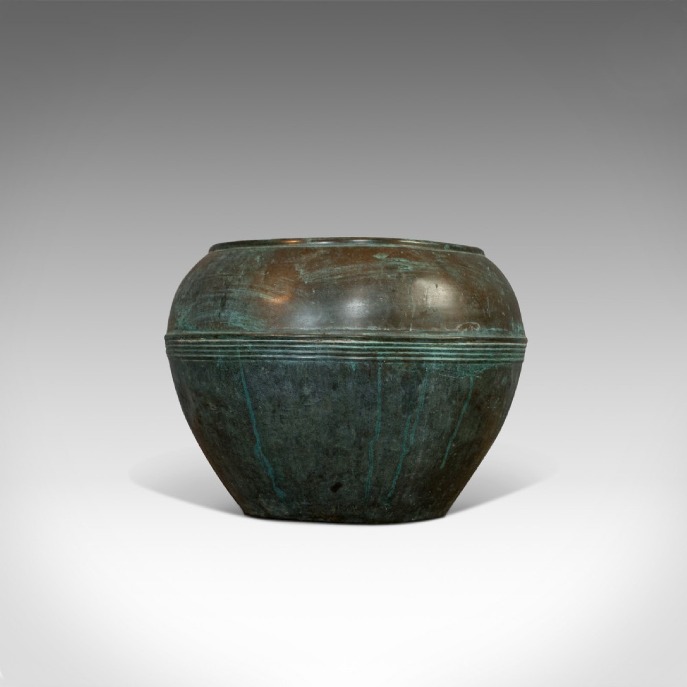 Antique Planter, English, Copper, Pot, Jardiniere, Henry Loveridge, Circa 1900